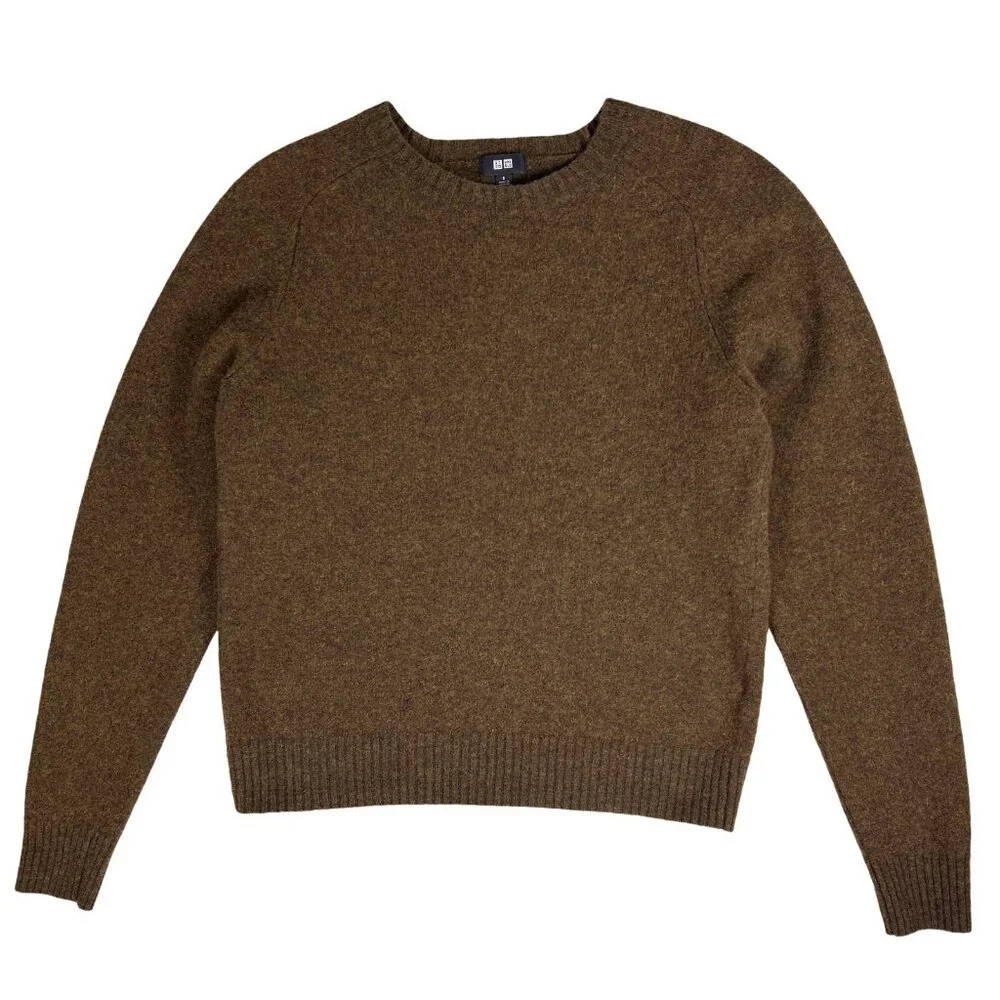 Uniqlo 100% Premium Lambswool Crew Neck Sweater – Heathered Brown | Small - Picture 5 of 13